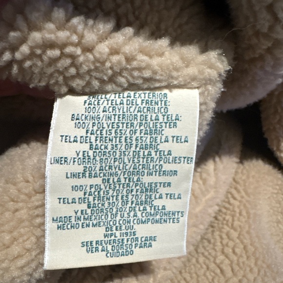 Vintage St. John’s Bay Sherpa Lined Fleece Jacket Navy Wildlife Print 1X - Picture 7 of 7